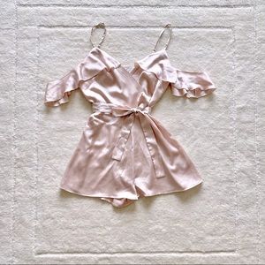 Kimchi Blue | Peach Satin Romper